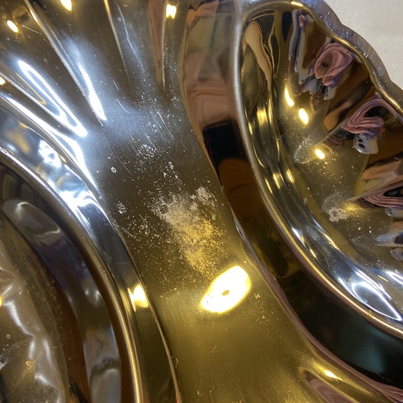 Pair of vintage shell metal platters 3 sections - Picture 8 of 8